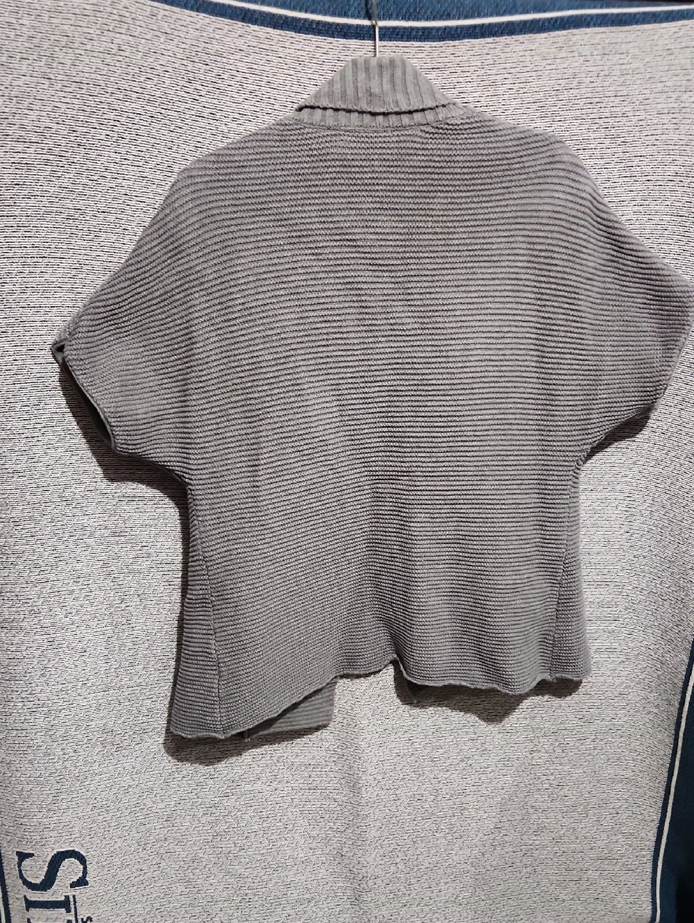 Kasper Gray Short-Sleeve Ribbed Open Front Cardigan - Picture 4 of 5